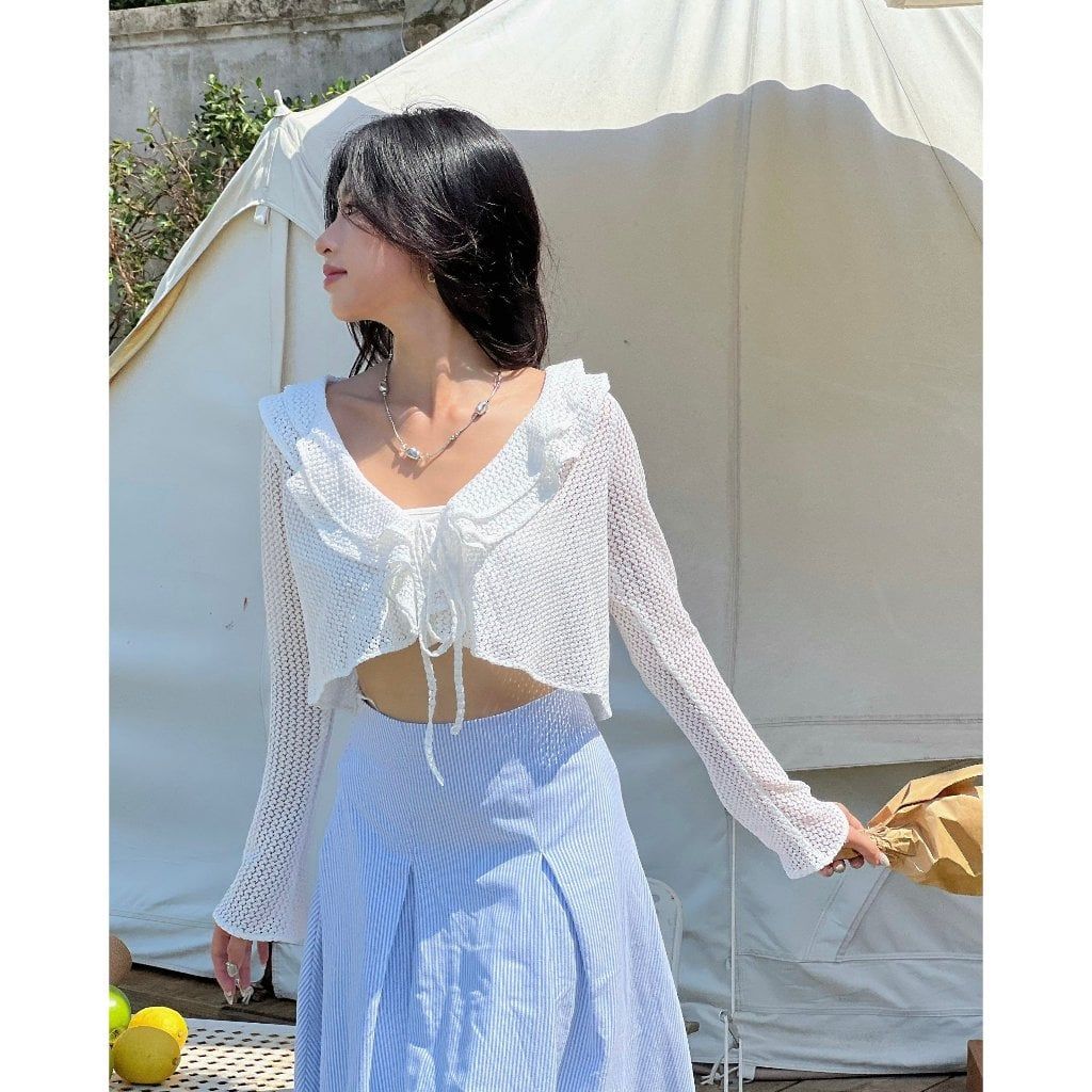 Chân Váy Nữ Dáng Dài Kẻ Sọc Basic - ROSEY SKIRT - GOÛT DE JUN