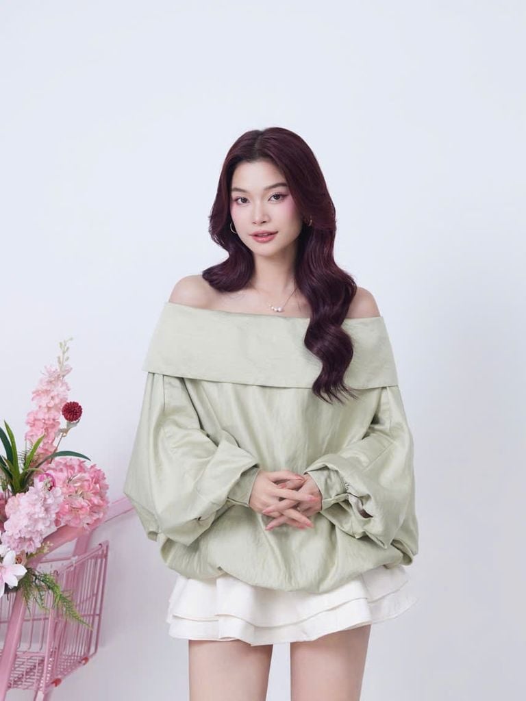 Áo Kiểu Tay Phồng Trễ Vai Trơn Form Babydoll - SULLY TOP - GOÛT DE JUN