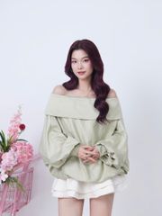 Áo Kiểu Tay Phồng Trễ Vai Trơn Form Babydoll - SULLY TOP - GOÛT DE JUN