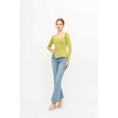 GOÛT DE JUN - Áo nữ body  tay dài thắt dây eo - Belia Top