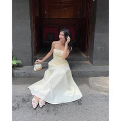 Đầm Nữ Hai Dây Dáng Dài Nhún Ngực Nữ Tính - JOSE DRESS - GOÛT DE JUN