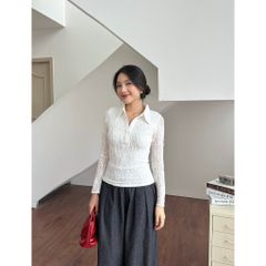Áo Thun Nữ Cô Bẻ Tay Dài Ôm Body Basic Tôn Dáng - LOVER TOP - GOÛT DE JUN
