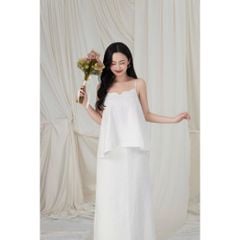 Set Bộ Nữ Thiết Kế Áo Hai Dây Mùa Hè Hai Dây Mix Chân Váy Dáng Dài Đi Biển -  SOFFE SET - GOÛT DE JUN