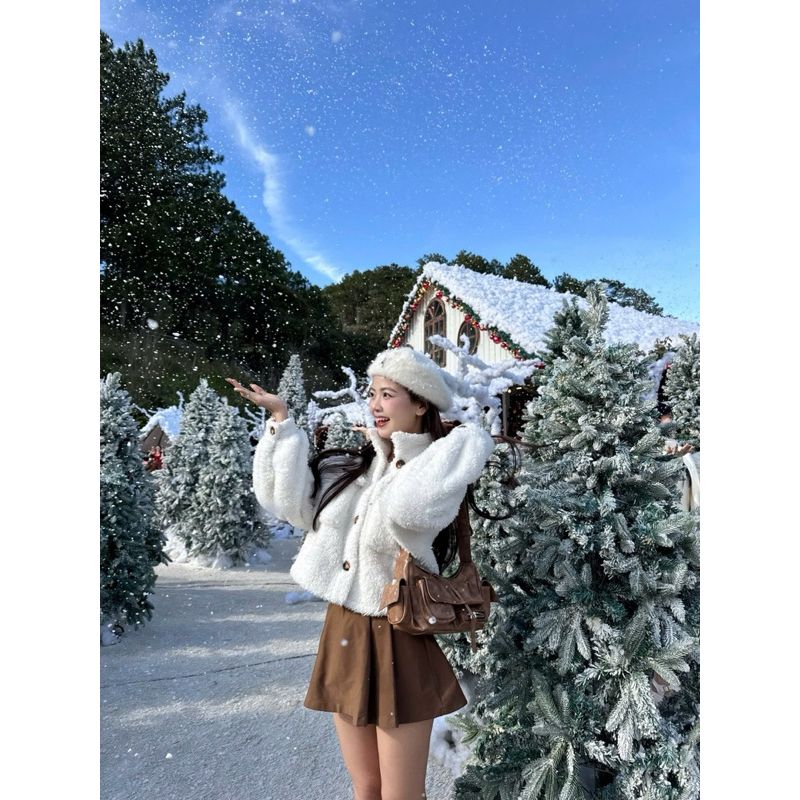 Áo Khoác Nữ Phối Lông Mùa Đông Hàn Quốc - ELEN JACKET - GOÛT DE JUN