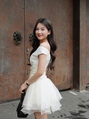 Đầm Nữ TIMIE Chiết Eo Dáng Xòe Sang Trọng GOÛT DE JUN