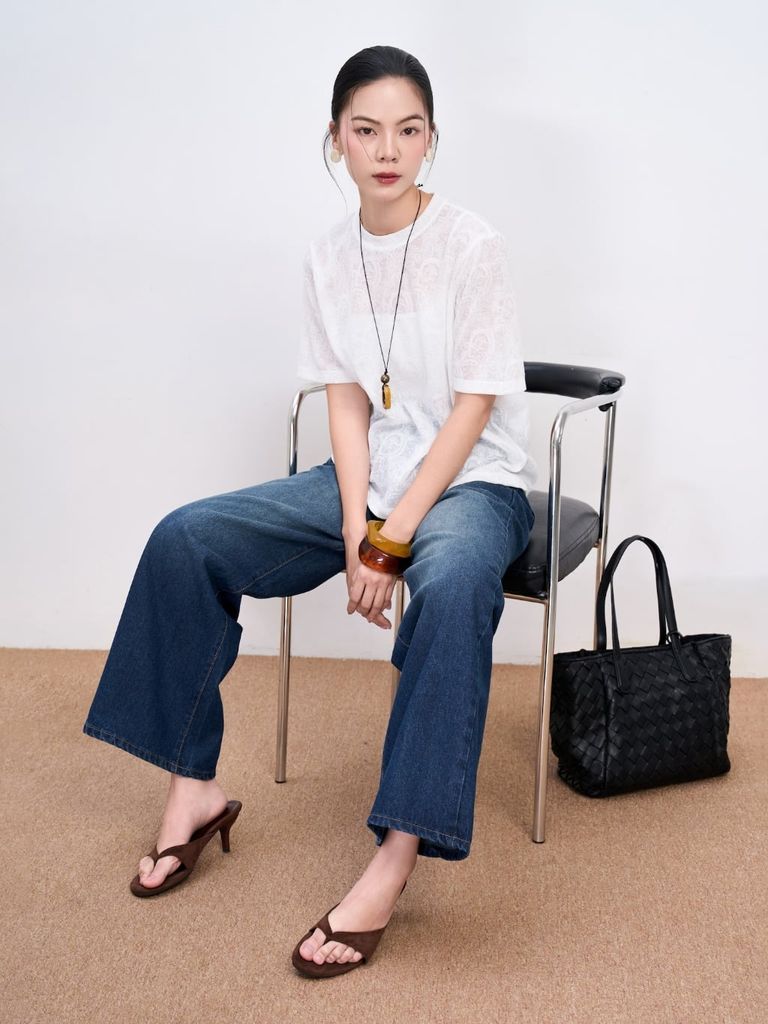 Quần Jeans Nữ KERFUL Wash Ống Đứng Basic Thời Trang GOUT DE JUN