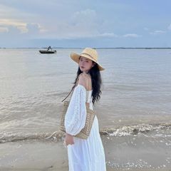 GOÛT DE JUN - Áo Croptop Nữ Trễ Vai Tay Phồng - MILA TOP