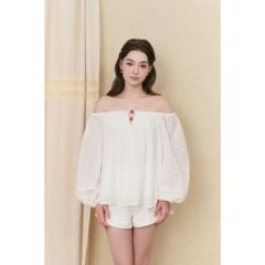 Áo Nữ JAPIG TOP Trễ Vai Tay Phồng Chất Xô Boil Thoáng Mát GOUT DE JUN