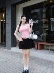 Áo Thun Sát Nách Nữ Basic Ôm Body Phối Ren - KEENA TOP - GOÛT DE JUN