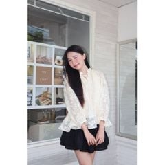 Áo Ren Hoa Nữ Freesize Tay Phồng Nữ Tính - LIZ TOP -  GOÛT DE JUN