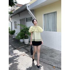 Áo Kiểu Nữ Thiết Kế Cổ Cách Điệu Chất Tơ 2 Lớp Freesize - PAWAE - GOÛT DE JUN