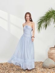 Đầm Nữ GOWBO DRESS Maxi Xòe Cổ Yếm Siêu Xinh GOUT DE JUN
