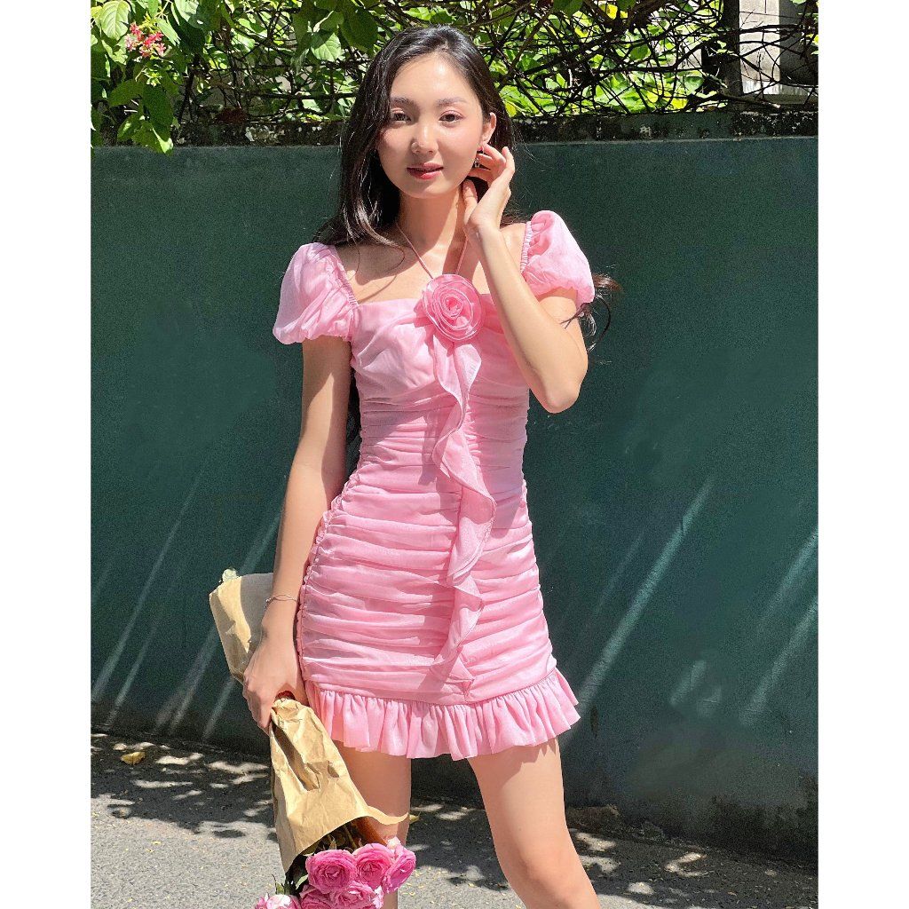Đầm Nữ Ôm Body Thiết Kế Tay Phồng Dễ Thương - JERSY DRESS - GOÛT DE JUN