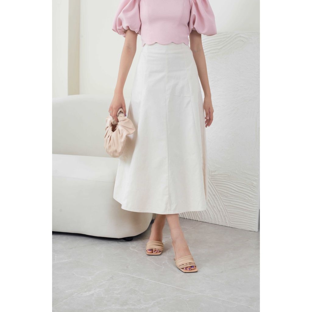 GOÛT DE JUN - Chân váy nữ kaki dài form A - Obi Skirt