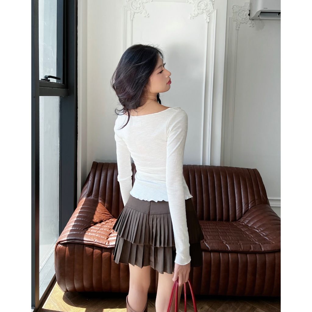 Chân Váy Nữ Xếp Li Hai Tầng Basic  - JANMI SKIRT - GOÛT DE JUN