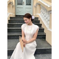 Đầm Nữ Cánh Dơi Chiết Eo Dáng Dài Dịu Dàng Nữ Tính -MAGGIE DRESS - GOÛT DE JUN