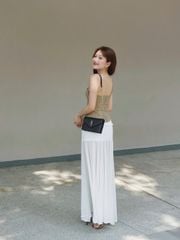 GOUT DE JUN Chân Váy Dài Chất Thun Lưới Phối Bèo Xuyên Thấu PISKYL Váy Hai Lớp Mềm Mại