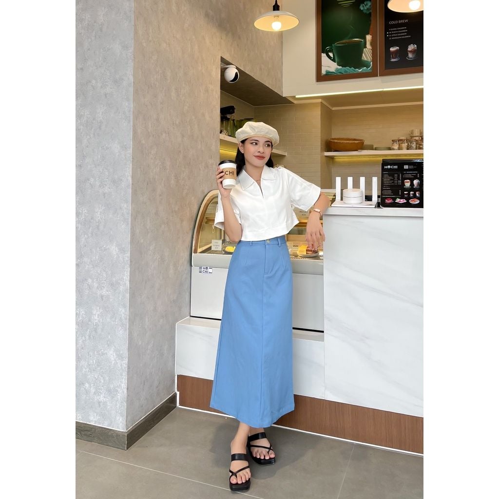 GOÛT DE JUN - Chân váy dài form A - Midi Skirt