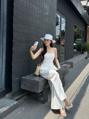 (BÁN LẺ) Set Nữ WORAK Áo Hai Dây Basic Phối Quần Ống Rộng Thời Trang  GOÛT DE JUN