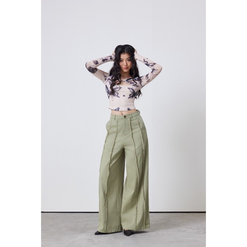 Áo Thun Tay Dài Dáng Ôm Xoắn Ngực Hot Trend - JEMY TOP - GOÛT DE JUN