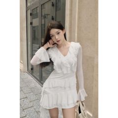 Đầm Nữ Ôm Body Tay Dài Phối Tua Rua Hot Trend - FELIE DRESS - GOÛT DE JUN