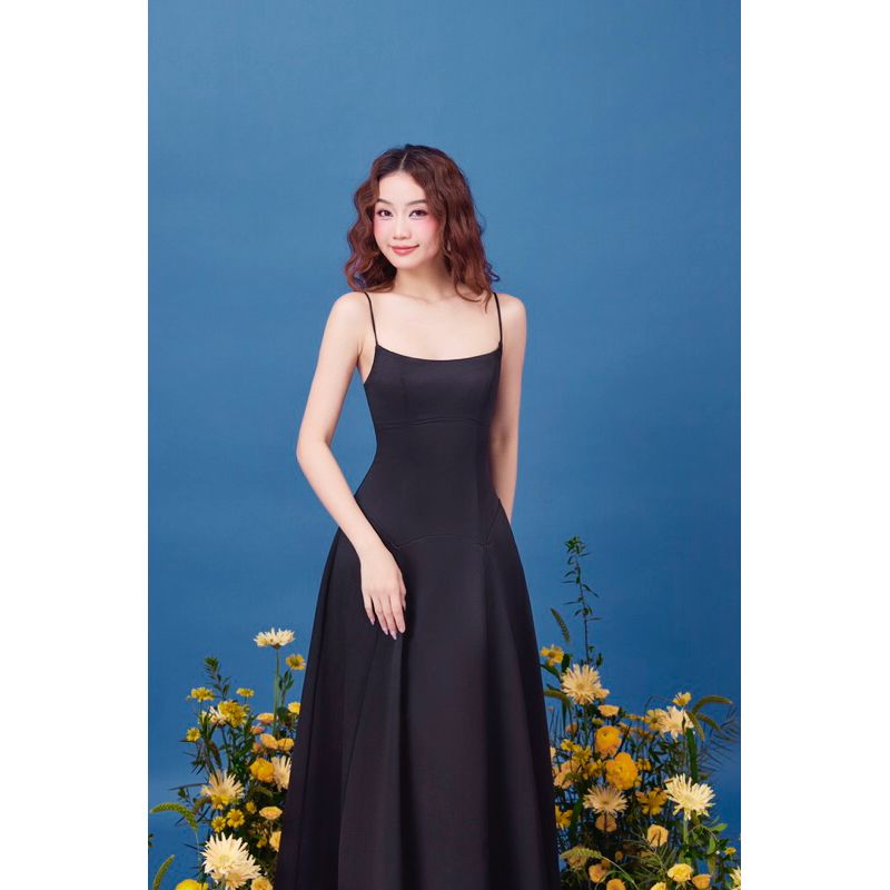 Đầm Dự Tiệc Hai Dây Dáng Xoè Trơn Kèm Áo Choàng Sang Trọng Quyến Rũ - WANRI DRESS - GOÛT DE JUN