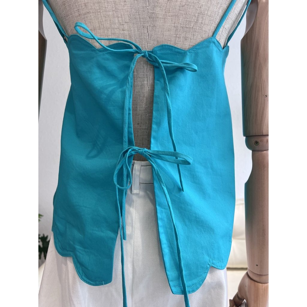 GOÛT DE JUN - Áo nữ Hai Dây gợn sóng cột nơ lưng - Jola Top