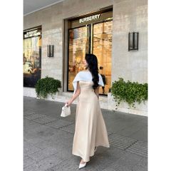 Đầm Dự Tiệc Hai Dây Dáng Xoè Trơn Kèm Áo Choàng Sang Trọng Quyến Rũ - WANRI DRESS - GOÛT DE JUN