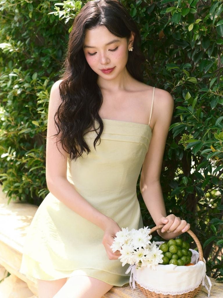 GOUT DE JUN Váy Hai Dây Chất Linen Form Xòe RESOLL DRESS Váy Form A Basic Dạo Phố Hẹn Hò