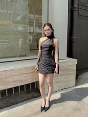 Đầm Nữ BESITOR Đi Tiệc Cổ Yếm Phối Voan Hở Lưng  GOÛT DE JUN