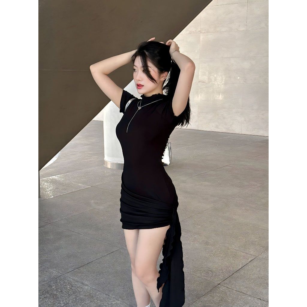 Đầm Body Basic Tay Ngắn Nhún Hông Tôn Dáng - PATINA DRESS - GOÛT DE JUN