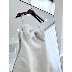 Đầm nữ tafta hai dây bản nơ to đính đá form xòe BOW DRESS - GOÛT DE JUN