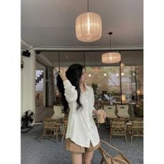 GOÛT DE JUN - Áo sơmi nữ vân nổi freesize - Dora Shirt