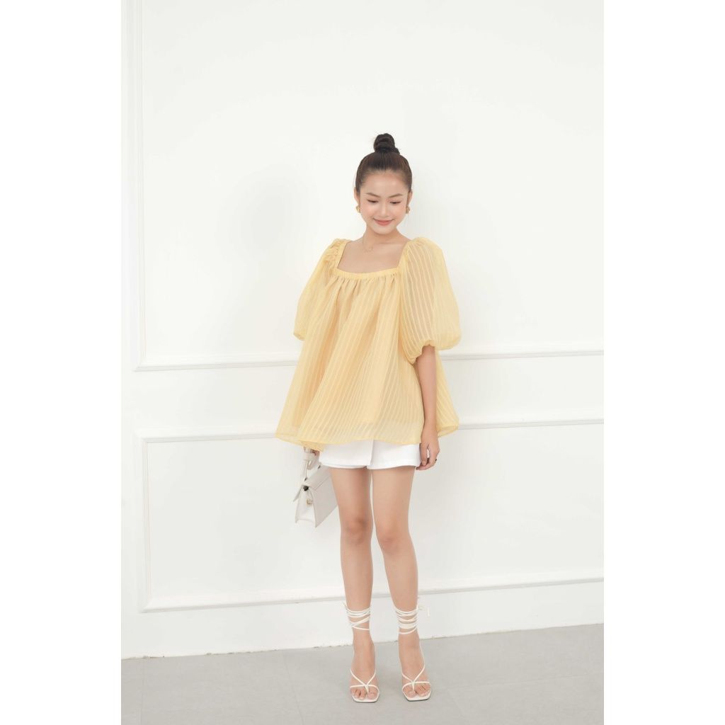 GOÛT DE JUN - Áo babydoll cổ vuông - Takka Top