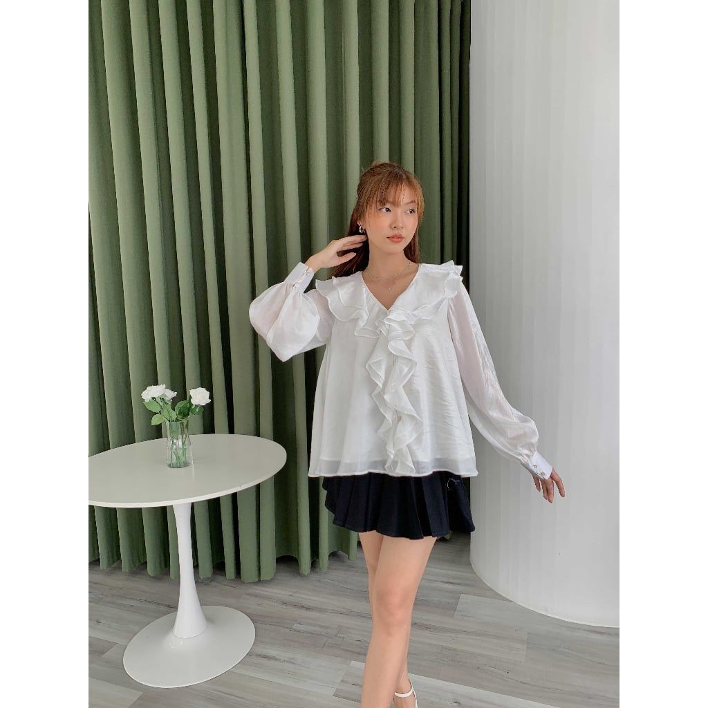 Áo So Mi Nữ Cổ Phối Bèo Nữ Tính - NALI TOP - GOÛT DE JUN