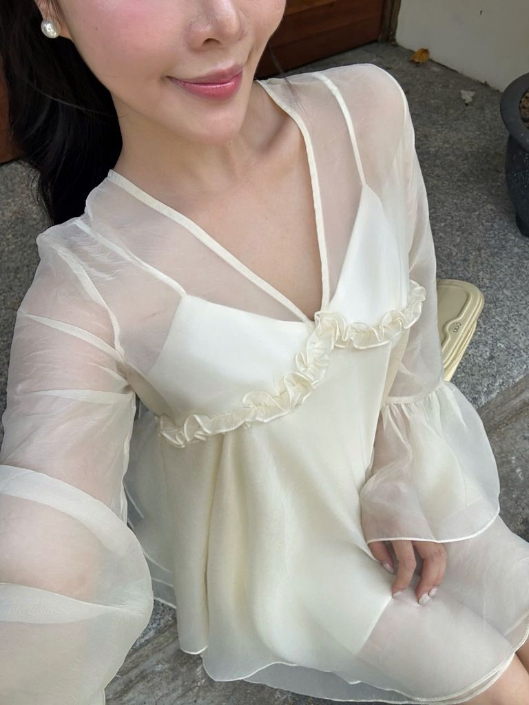 Đầm Nữ SIDOR DRESS Tay Chuông Form Xòe Chất Tơ Mềm Tiểu Thư GOUT DE JUN
