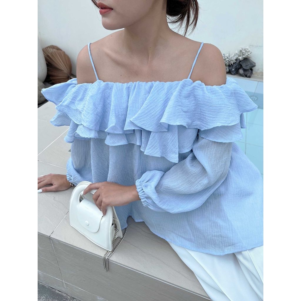 GOÛT DE JUN - Áo trễ vai nhún bèo - Bella Top