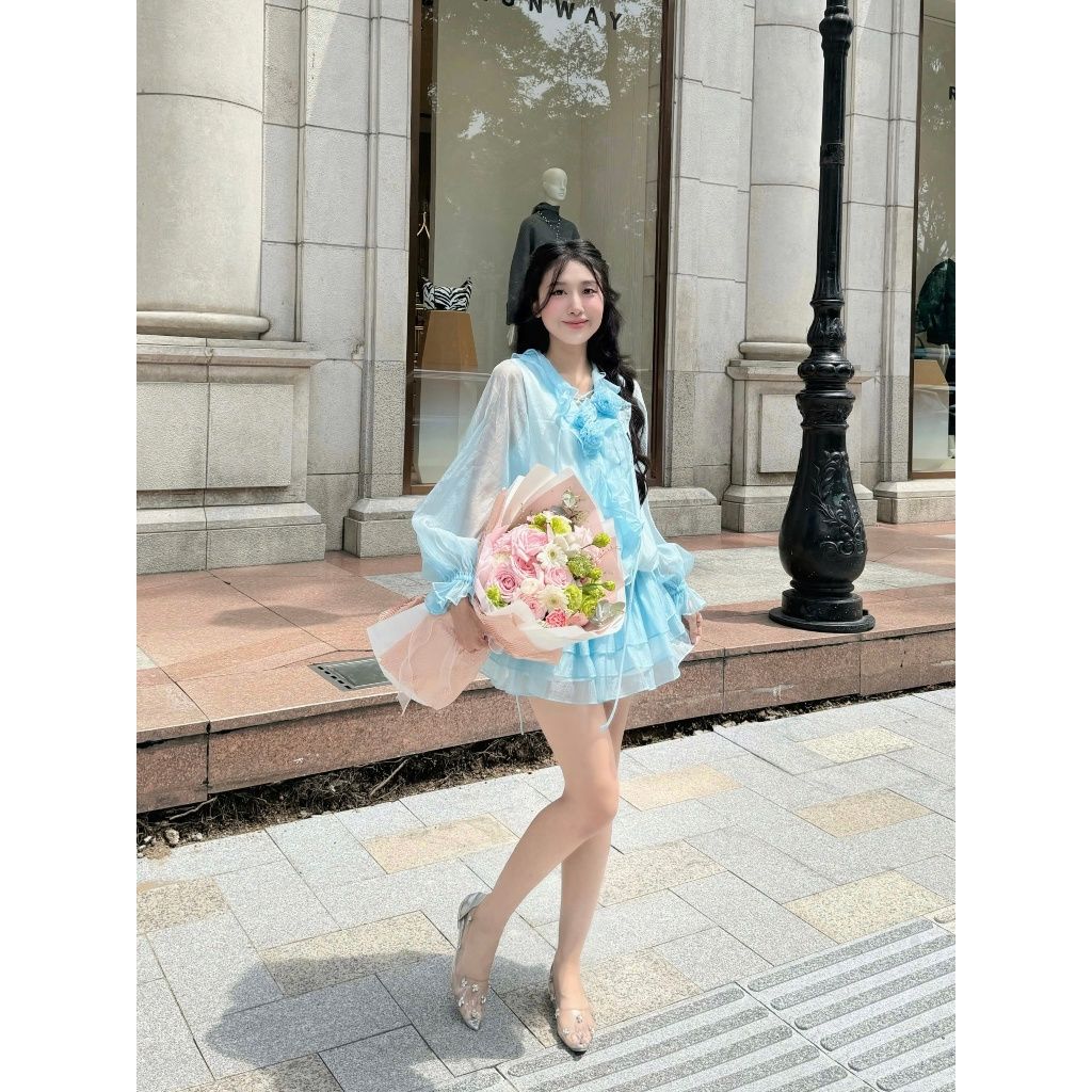 Đầm Nữ Tay Dài Phồng Phối Tầng Xòe Nữ Tính Dễ Thương (Kèm Quần Bảo Hộ) - JOYCE DRESS - GOÛT DE JUN