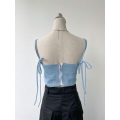 Áo croptop nữ dáng ôm chất denim 100% mềm mịn, Áo croptop ôm corset sexy bebie | YONA TOP | Secodee