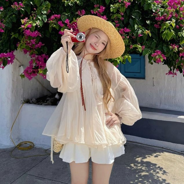 Áo  Nữ Tay Dài Voan Tơ Bồng Bềnh Siêu Xinh - NYSA TOP - GOÛT DE JUN