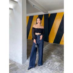 GOÛT DE JUN - Áo Croptop Voan Tay Phồng Trễ Vai - LILY TOP