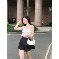 Áo Croptop Nữ 2 Dây Nhún Bèo JANRY TOP - GOÛT DE JUN