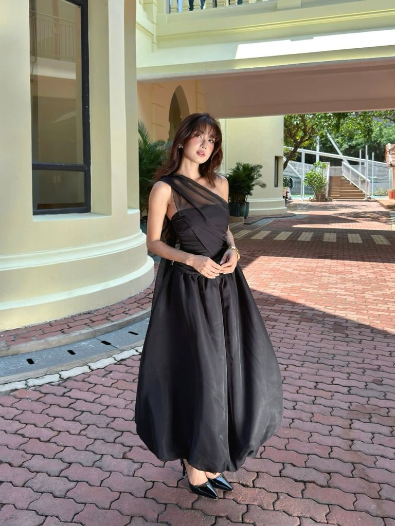 Đầm Nữ CYONS DRESS Form Bí Lệch Vai Dự Tiệc Sang Chảnh GOUT DE JUN
