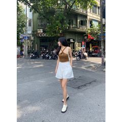 GOÛT DE JUN - Áo nữ croptop thun cổ chéo - Ruma Top