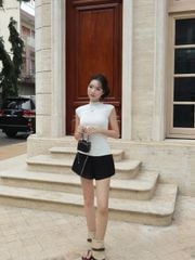 Áo Nữ YLANI Form Ôm Tay Ngắn Cổ Tròn GOÛT DE JUN