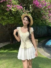 Chân Váy Nữ Ngắn TRAFFI Form Xòe Tầng Dễ Thương Nữ Tính GOÛT DE JUN