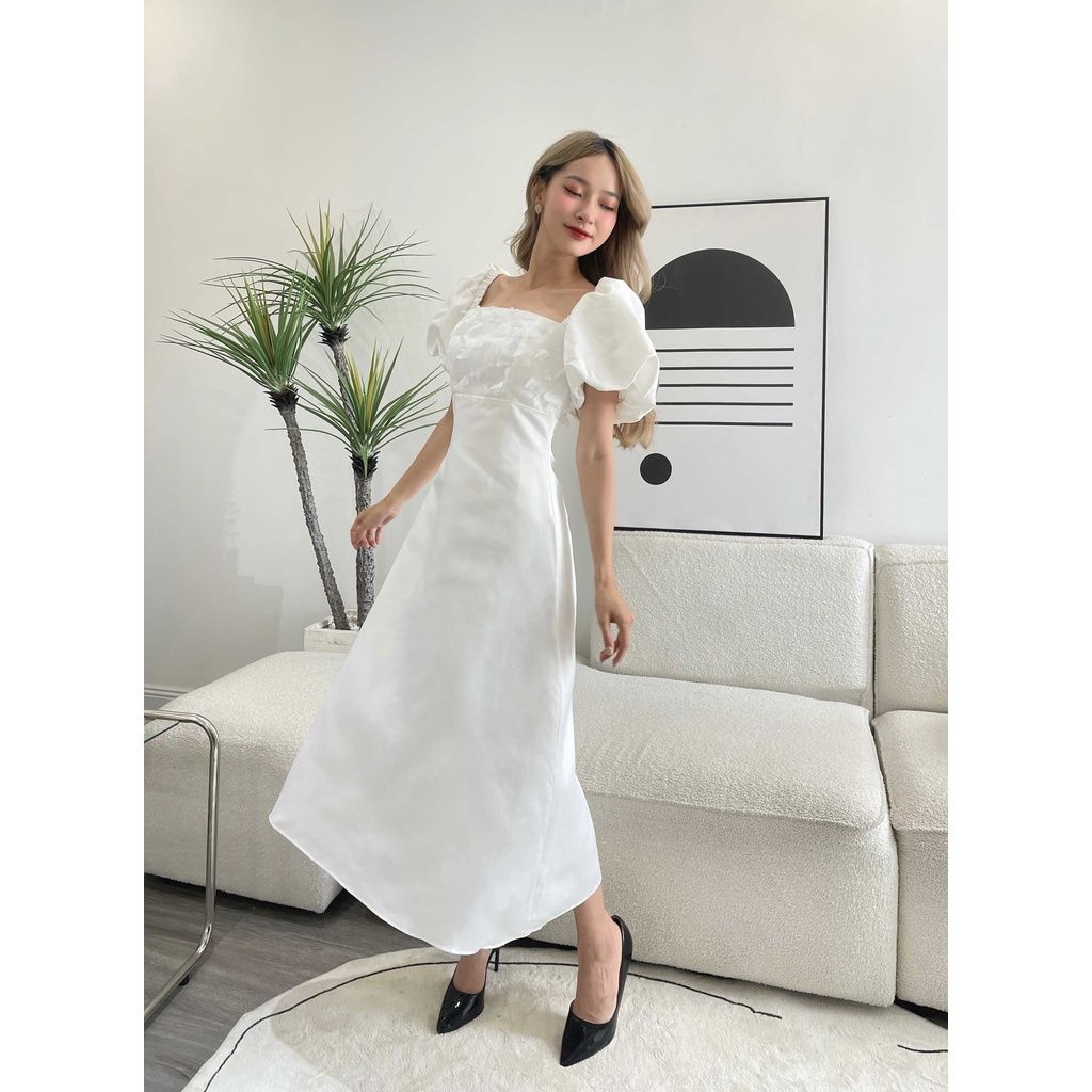 Đầm nữ tafta tay bồng họa tiết 3D - NABI DRESS - GOÛT DE JUN