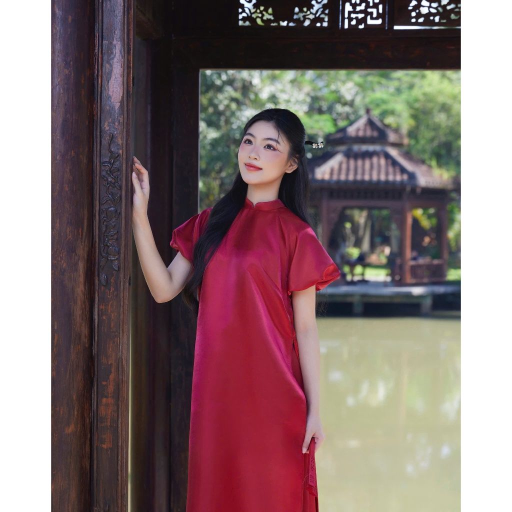 Áo Dài Nữ Tay Phồng Chất Liệu Organza Dễ Thương (Không kèm quần) - MỘC SƯƠNG  - GOÛT DE JUN