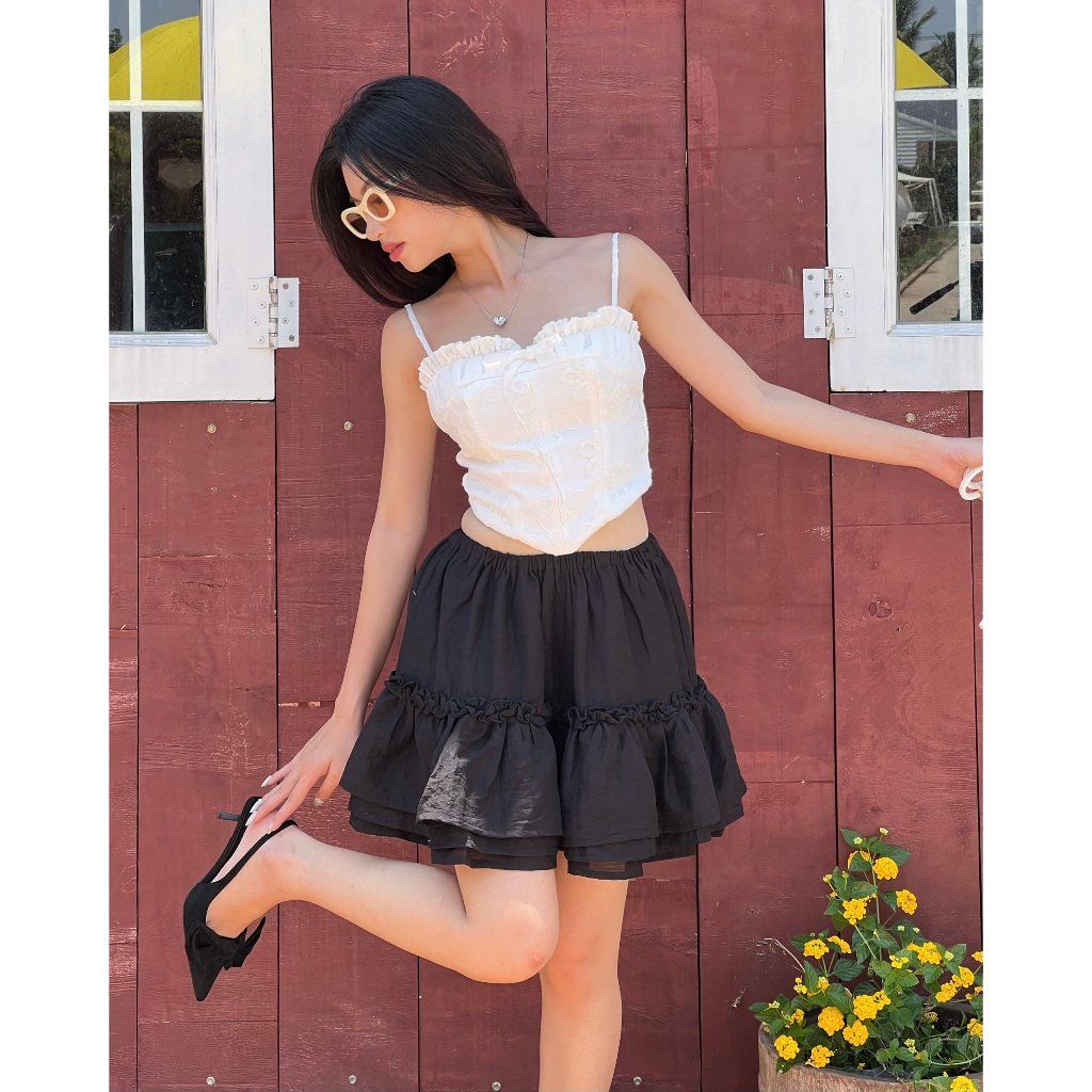 Chân Váy Tầng Ngắn Form Xòe Freesize  - NALIN SKIRT - GOÛT DE JUN