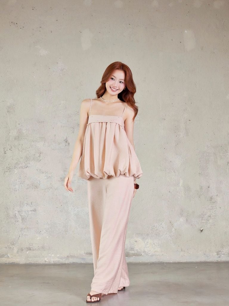 (Bán Lẻ) Set Nữ SOROW  Áo 2 Dây Form Bí Phối Quần Ống Rộng GOÛT DE JUN